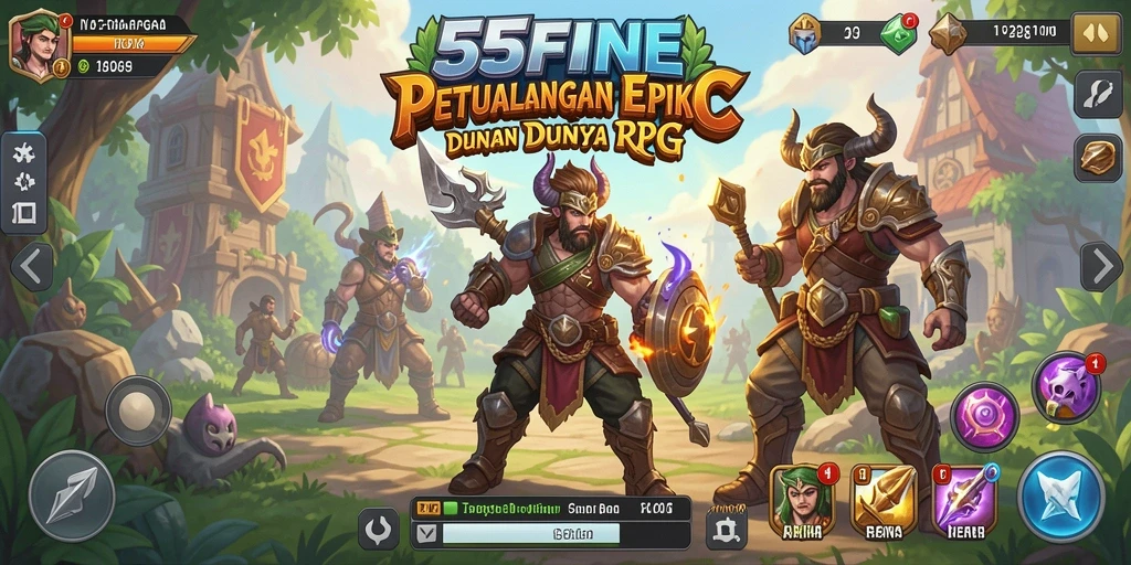 Tampilan grafik menakjubkan dari gameplay RPG 55FIVE.