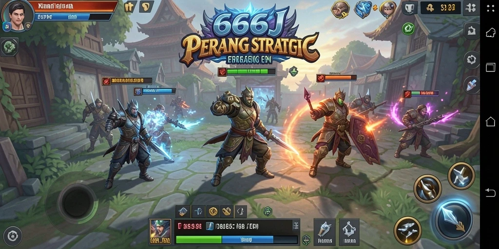 Tampilan gameplay <strong>666J</strong> yang mendebarkan di medan perang strategi.