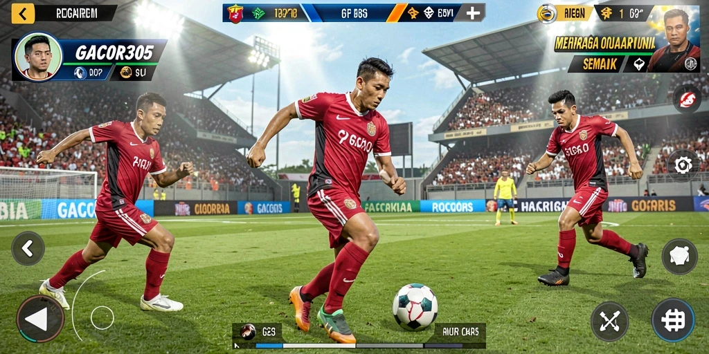 Tampilan gameplay seru GACOR305 dengan aksi olahraga yang mendebarkan.