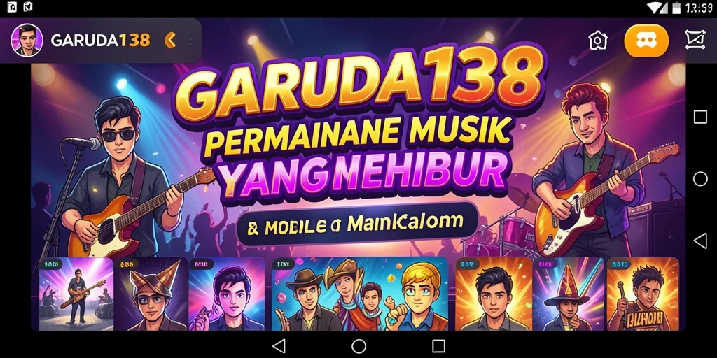 Tampilan gameplay interaktif dari GARUDA138 dengan berbagai lagu.