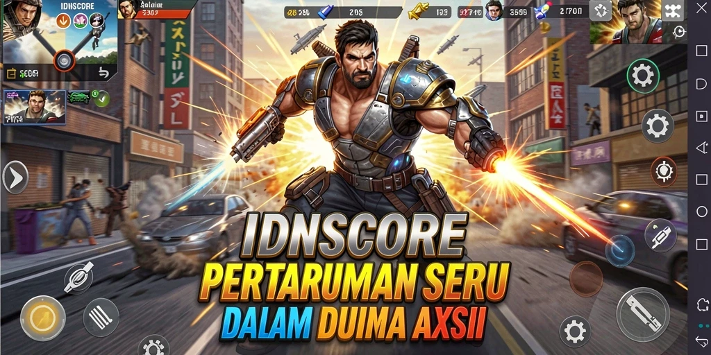 Screenshot gameplay IDNSCORE menampilkan aksi mendebarkan di pertempuran.