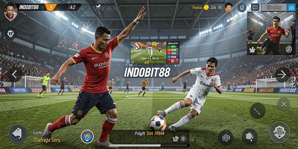 Tampilan gameplay mendebarkan di INDOBIT88 dengan aksi olahraga penuh energi.