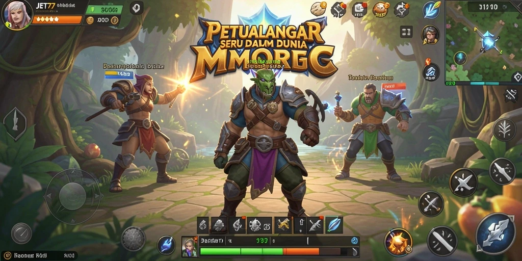 Tampilan gameplay seru JET77 di dunia MMORPG.