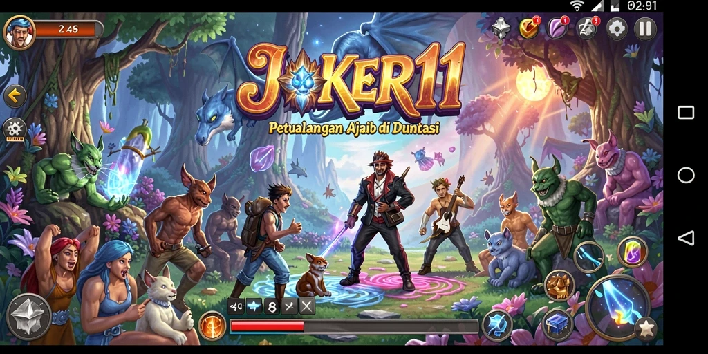 Tampilan gameplay JOKER11 yang menakjubkan dengan aksi petualangan seru.