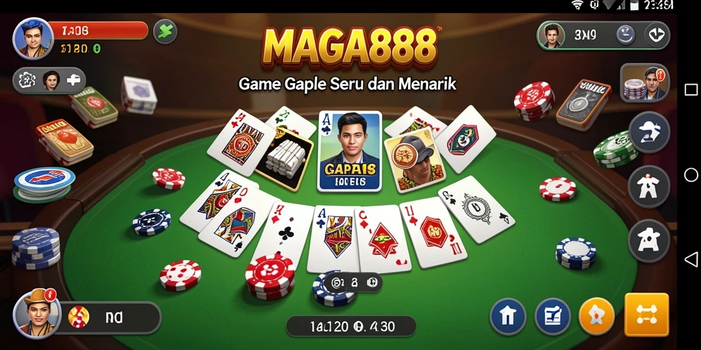 Screenshot gameplay MAGA888 menampilkan pengalaman seru bermain Gaple.