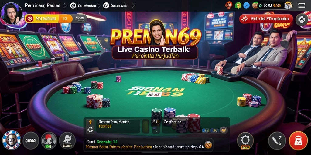 Tampilan gameplay Live Casino yang seru dan interaktif di PREMAN69.