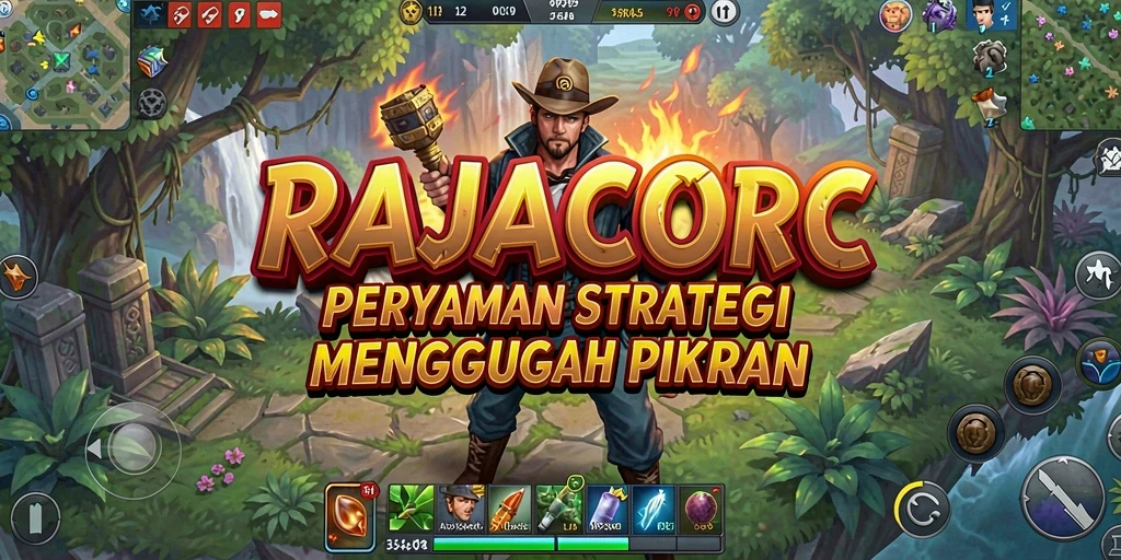 Screenshot utama RAJACORC yang menunjukkan gameplay strategi yang seru.