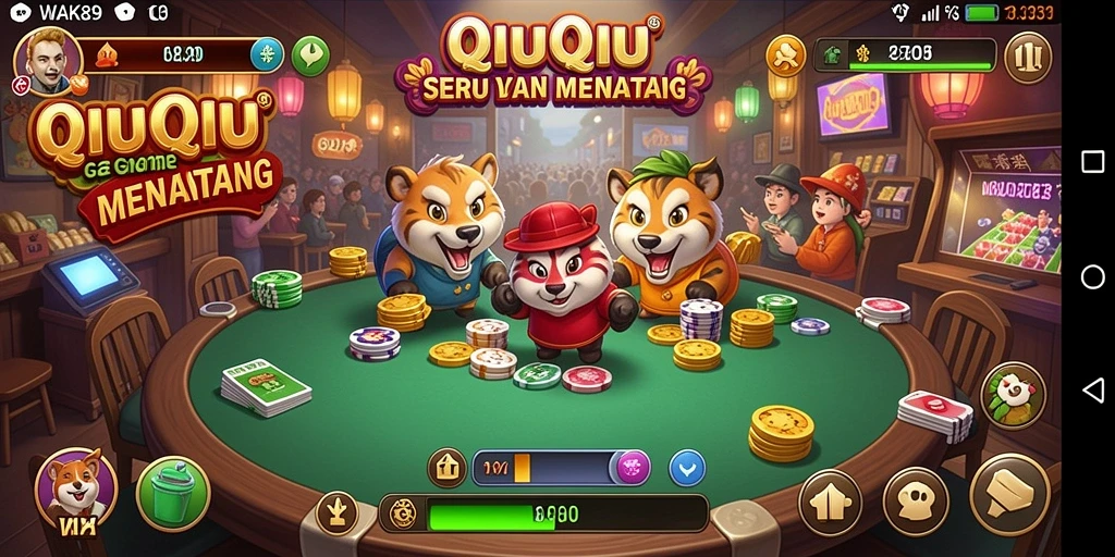 Screenshot permainan WAK89 yang menunjukkan keseruan bermain QiuQiu.