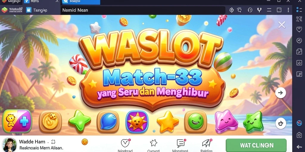 Screenshot gameplay WASLOT yang menunjukkan keseruan mencocokkan simbol.