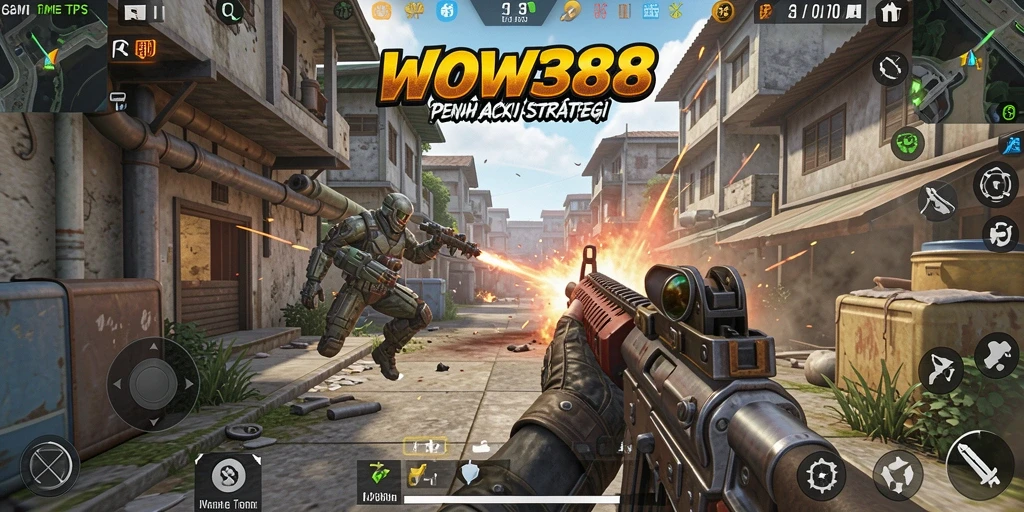 Tampilan gameplay WOW388 dengan aksi TPS menegangkan.